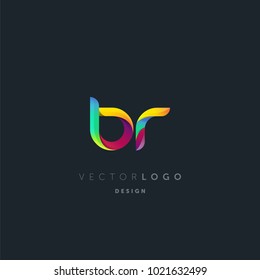 Letters B R, B & R logo, multi colour letters icon vector template.

