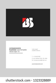 letters B S Joint logo icon with business card vector template.