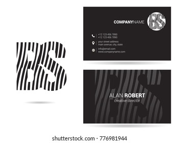 Letters B S Logo icon with Business Card Template Vector.