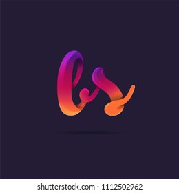 Letters B S, B & S logo, multi colour letters icon vector template.

