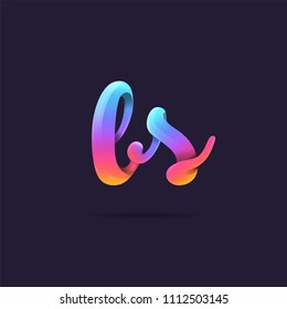 Letters B S, B & S logo, multi colour letters icon vector template.
