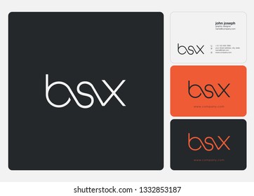 Letters B S X joint logo icon with business card vector template.