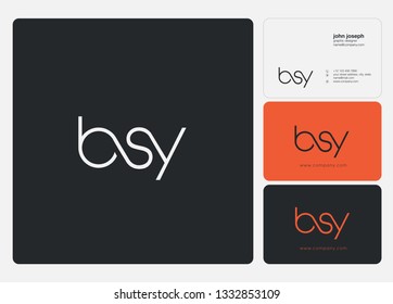 Letters B S Y joint logo icon with business card vector template.