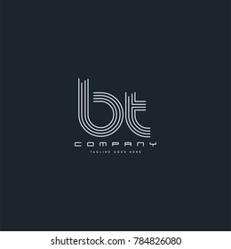 Letters B & T joint logo icon. Stroke letter vector element.