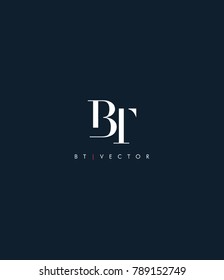 Letters B T joint logo icon vector element.
