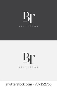 Letters B T joint logo icon vector element.
