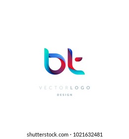 Letters B T, B & T logo, multi colour letters icon vector template.

