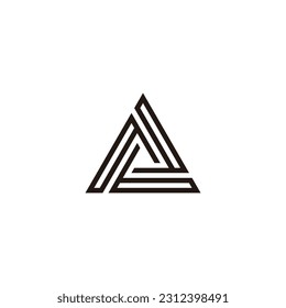 Letters b, triangle geometric symbol simple logo vector