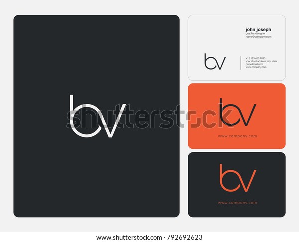 Letters B V Bv Joint Logo Stock Vector Royalty Free