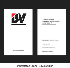 letters B V Joint logo icon with business card vector template.