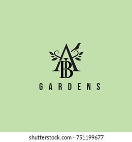 Letters A and B vector luxury monogram