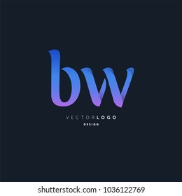 Letters B W joint logo icon vector element.