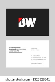 letters B W Joint logo icon with business card vector template.