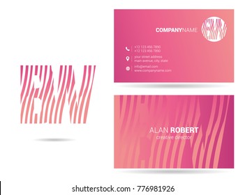 Letters B W Logo icon with Business Card Template Vector.
