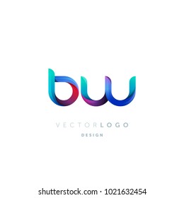 Letters B W, B & W logo, multi colour letters icon vector template.

