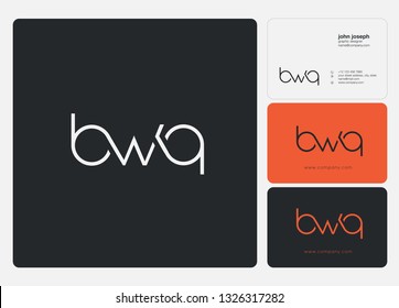 Letters B W Q joint logo icon with business card vector template.