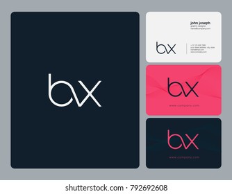 Letters B X, B&X joint logo icon with business card vector template.