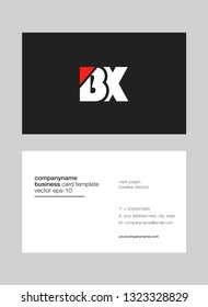 letters B X Joint logo icon with business card vector template.