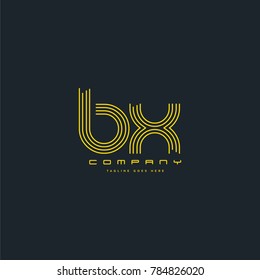 Letters B & X joint logo icon. Stroke letter vector element.