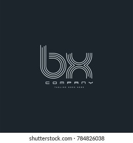 Letters B & X joint logo icon. Stroke letter vector element.