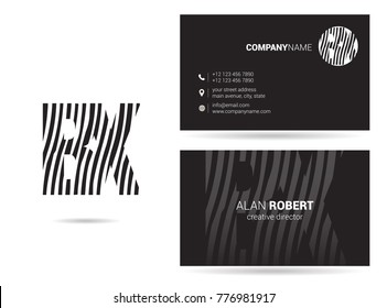 Letters B X Logo icon with Business Card Template Vector.