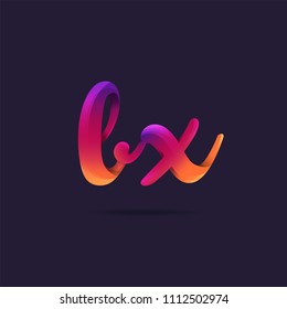 Letters B X, B & X logo, multi colour letters icon vector template.
