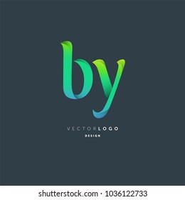 Letters B Y joint logo icon vector element.