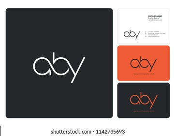 Letters A B Y  Joint logo icon with business card vector template.