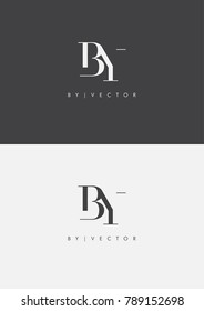 Letters B Y joint logo icon vector element.
