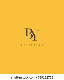 Letters B Y joint logo icon vector element.
