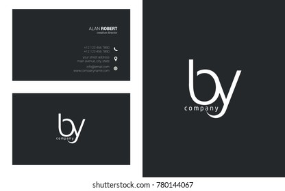 Letters B Y Logo icon with Business Card Template Vector.
