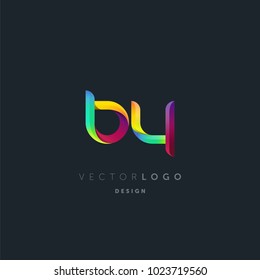 Letters B Y, B & Y logo, multi colour letters icon vector template.