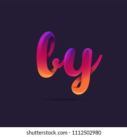 Letters B Y, B & Y logo, multi colour letters icon vector template.
