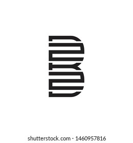 letters b2 geometric line clear logo vector