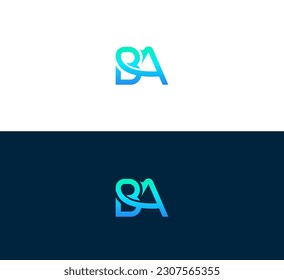 Letters BA, AB joint logo icon vector template.