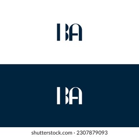 Letters BA, AB joint logo icon vector template.
