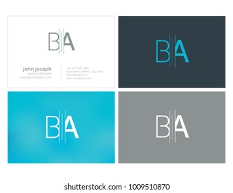 Letters BA, B & A joint logo icon vector element.