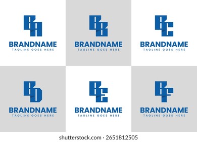Letras BA BB BC BD BE BF Logo Monogram Set, para AB BB CB DB EB FB iniciais