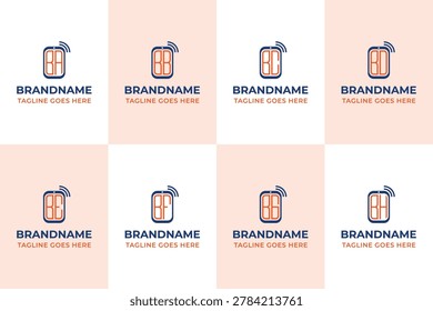 Letters BA BB BC BD BE BF BG BH Smartphone Logo Monogram