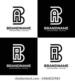 Letters BA Monogram Logo, suitable for any business with BA or AB initials