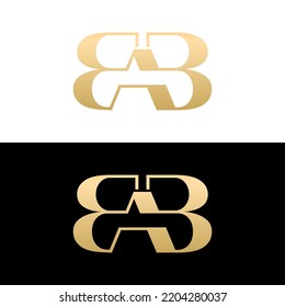 Icono del logotipo de Letters BAB con fondo en blanco y negro