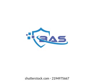 Letters BAS Logo With Shield Style Creative Design Concept. Icon For Business Company, It Company, Protection Symbol And Technology.