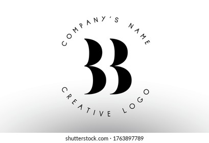 Letras BB B Logotipo con un diseño minimalista. Icono BB simple con patrón de nombre circular. Ilustración de vectores de sello creativo con letra B. 