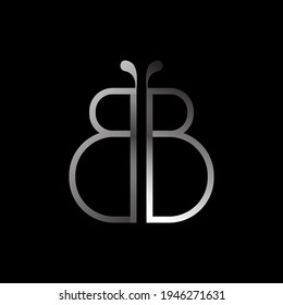 Letters BB or B logo monogram, buttterfly logo combination two letters B and B initials, minimal style BB or B identity mark emblem black and white design