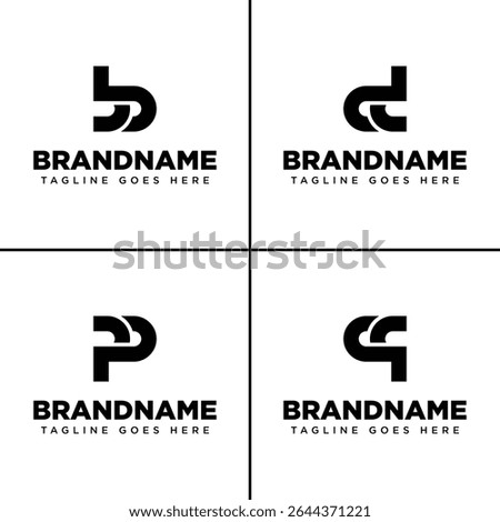 Letters BB DD PP QQ Monogram Logo, suitable for any brand