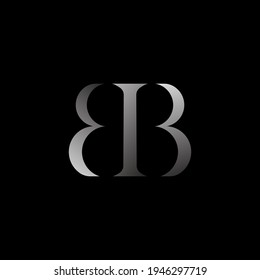 Letters BB or EB or BIB logo monogram, butterfly logo combination two letters B and B or B and E initials, minimal style BB or BE or BIB identity mark emblem black and white design