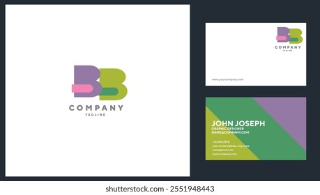Icono del logotipo de BB Joint con la Plantilla del Vector de la tarjeta de visita.