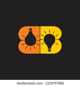 letters bb light bulb logo vector
