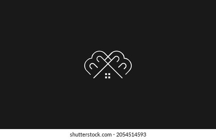 letters bb real estate logo design with negative space effect for illustration use