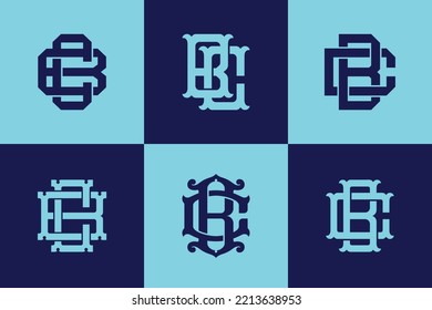 Letras BC o logotipo de plantilla de monograma CB inicial para ropa, ropa, marca